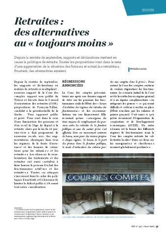 Retraites : des alternatives au « toujours moins » 