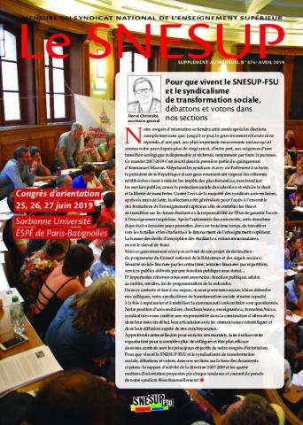 Supplément « Congrès », mensuel n° 674, avril 2019