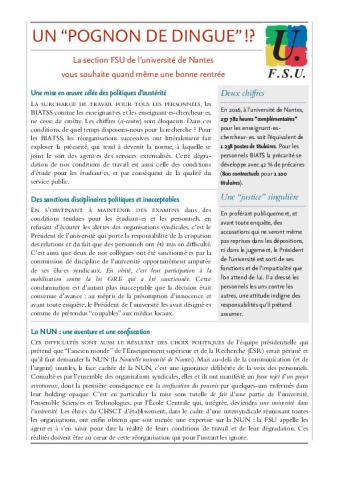 Université de Nantes : Un “pognon de dingue” !? 