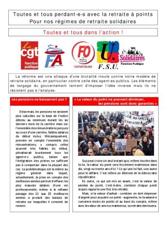Tract de l'intersyndicale Fonction Publique de janvier 2020