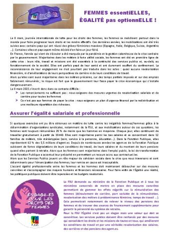 8 MARS 2021 TOUTES ET TOUS MOBILISÉ.ES POUR FAIRE DE L’ÉGALITÉ FEMMES HOMMES UNE RÉALITÉ ! - Tracts à télécharger