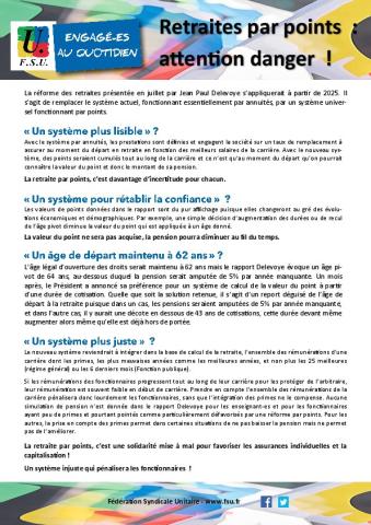 Retraites par points : attention danger ! - Tract retraite septembre 2019