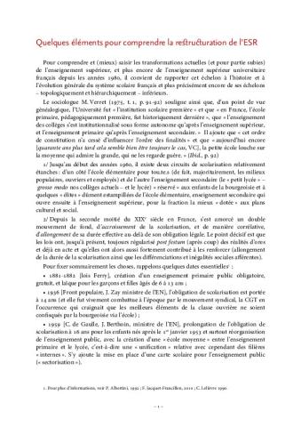 Quelques éléments d’histoire pour comprendre la restructuration de l’ESR