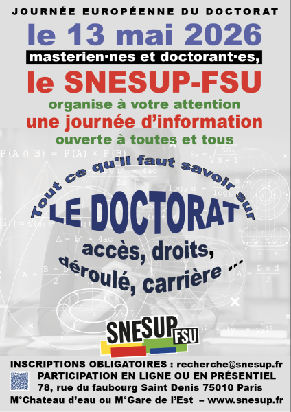 vignette Journée européenne du doctorat 2026 du SNESUP-FSU