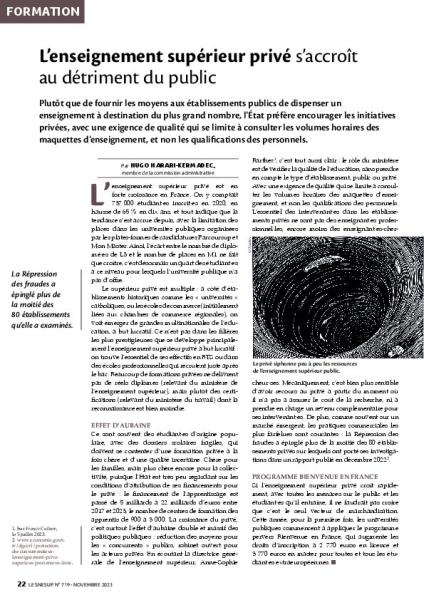 L’enseignement supérieur privé s’accroît au détriment du public