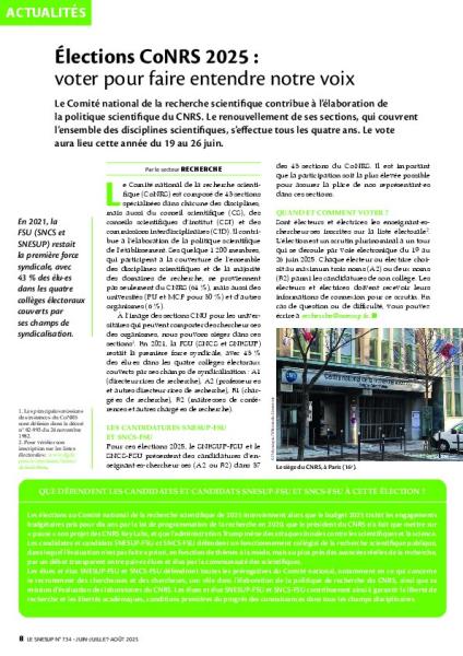 Élections CoNRS 2025 : voter pour faire entendre notre voix