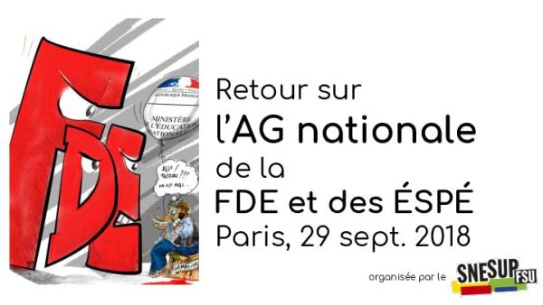 Retour sur l'AG nationale des ÉSPÉ et de la FDE du 29 septembre 2018