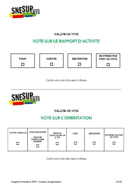 Bulletin de vote