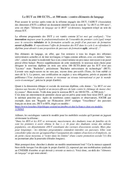 Contribution Université de Pau (novembre 2019)