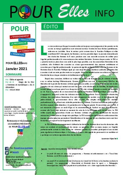Pour Elles Info - Janvier 2021