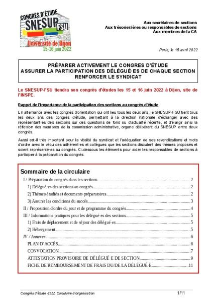 Circulaire congrès 