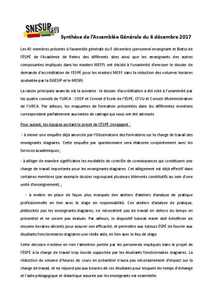 URCA: Synthèse de l’Assemblée Générale de l'université de Reims-Champagne-Ardenne