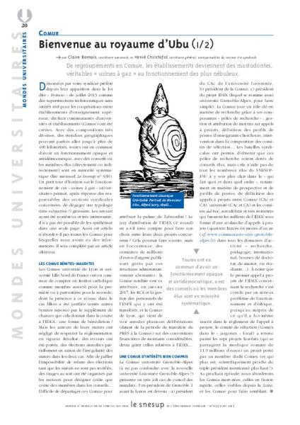 COMUE : bienvenue au royaume d’Ubu (1/3)