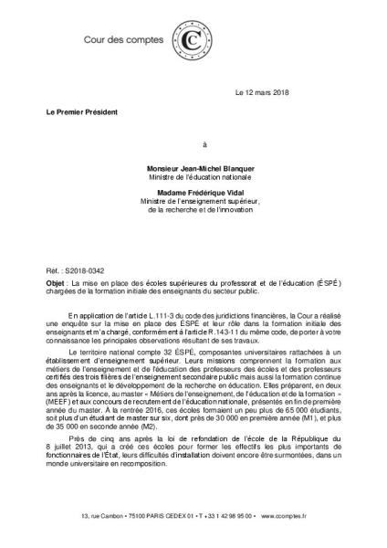 Rapport de la Cour des comptes 2018 sur la FDE