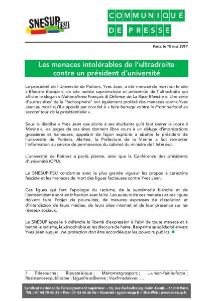 Les menaces intolérables de l’ultradroite contre un président d’université