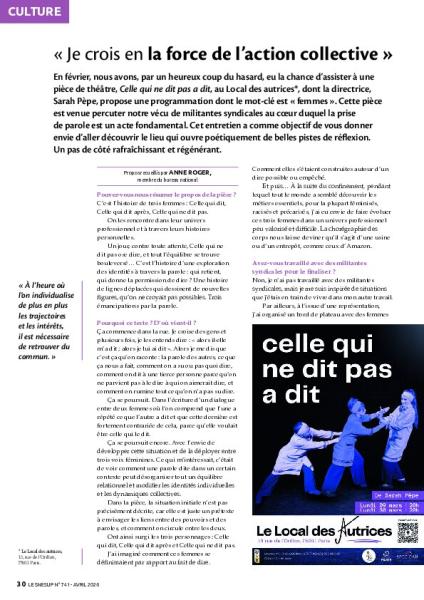 « Je crois en la force de l’action collective »