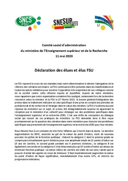 CSAMESR du 11 mai 2023