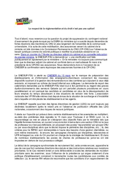 Déclaration du SNESUP-FSU au CNESER du 12 avril 2022