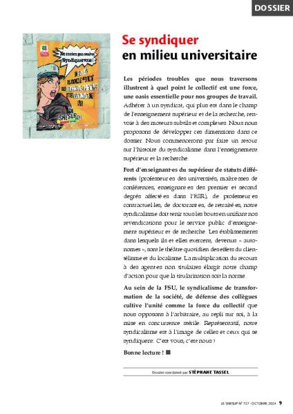 Se syndiquer en milieu universitaire