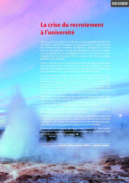 La crise du recrutement à l’université