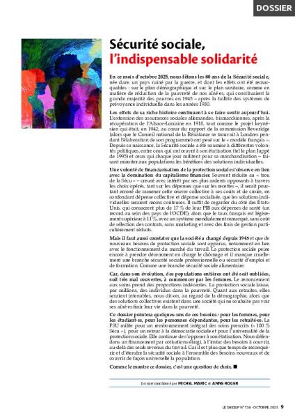 Sécurité sociale, l’indispensable solidarité