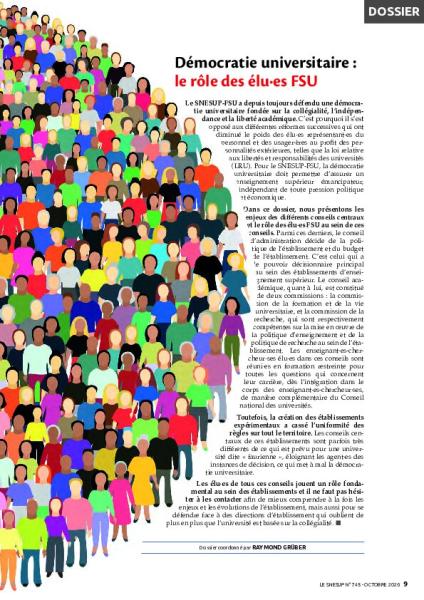 Démocratie universitaire : le rôle des élu·es FSU