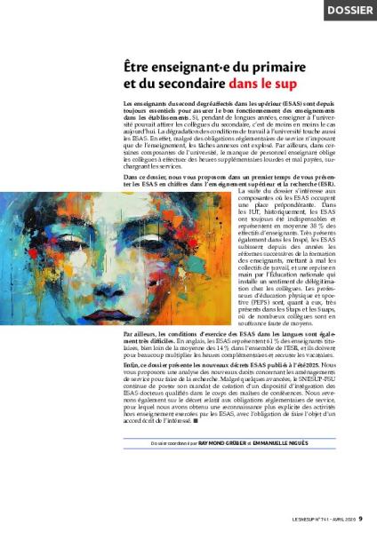 Être enseignant·e du primaire et du secondaire dans le sup