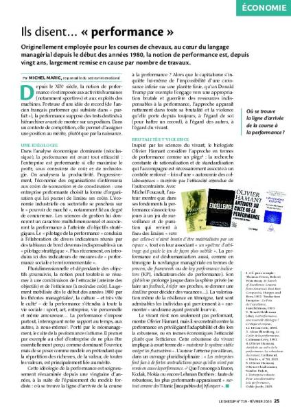 Ils disent… « performance »