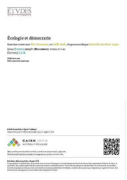Ecologie et démocratie