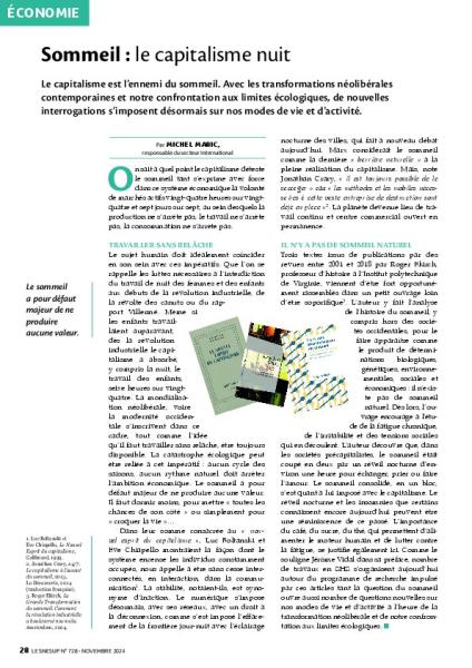 Sommeil : le capitalisme nuit