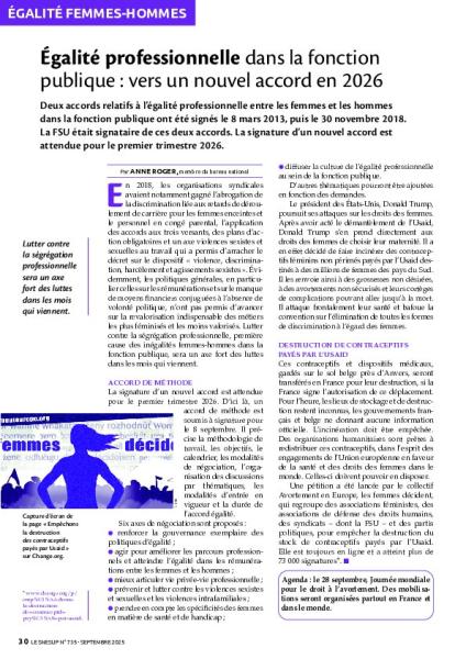 Égalité professionnelle dans la fonction publique : vers un nouvel accord en 2026