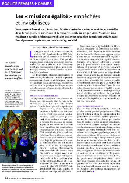 Les « missions égalité » empêchées et invisibilisées