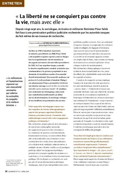 « La liberté ne se conquiert pas contre la vie, mais avec elle »