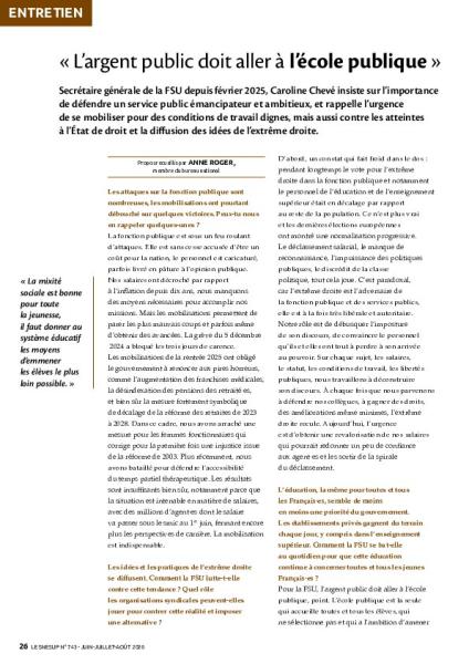 « L’argent public doit aller à l’école publique »