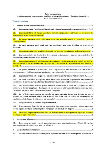 FAQ DGESIP - 21 septembre 2021