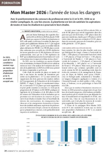 Mon Master 2026 : l’année de tous les dangers
