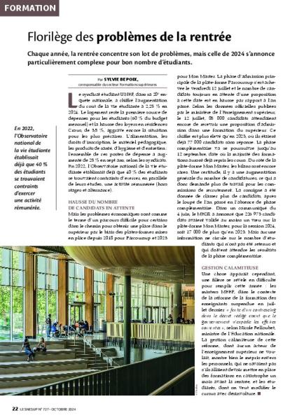 Florilège des problèmes de la rentrée