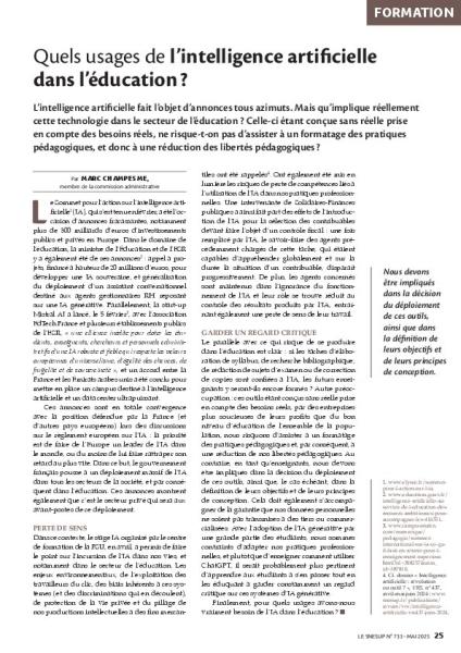 Quels usages de l’intelligence artificielle dans l’éducation ?
