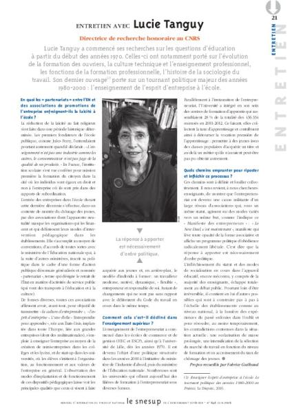 ENTRETIEN AVEC Lucie Tanguy - Fabrice Guilbaud - N° 646 JUIN 2016