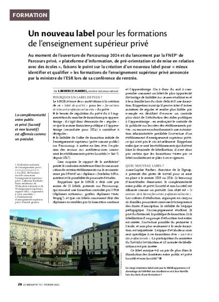 Un nouveau label pour les formations de l’enseignement supérieur privé