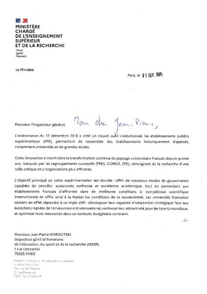 Mission EPE - Lettre à Korilitski