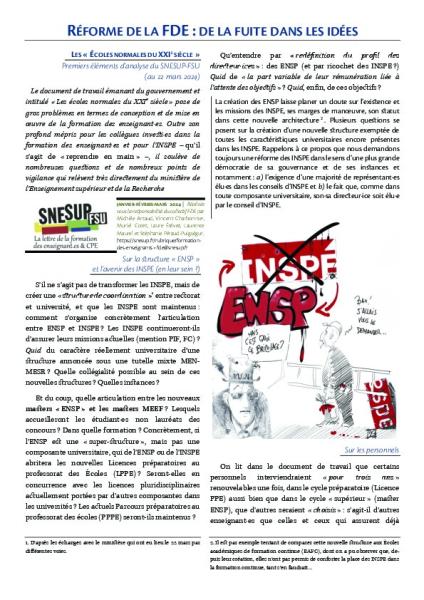Lettre FDE janvier-mars 2024 - Réforme de la FDE : de la fuite dans les idées