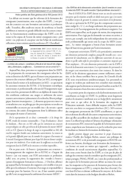 La Lettre FDE, janvier-février 2017