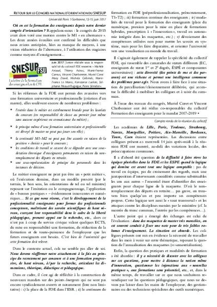 La Lettre FDE - Juin 2017