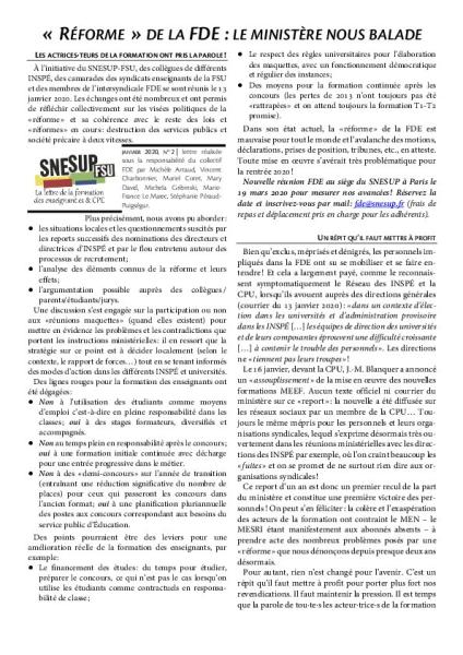 DES VOEUX POUR LA FDE - La Lettre FDE n° 2, janvier 2020 