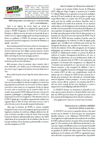 Lettre FDE, octobre 2016 