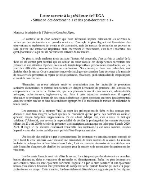 Un déconfinement combatif ! - Lettre des sections FSU de l'Université Grenoble Alpes, 9 juin 2020 