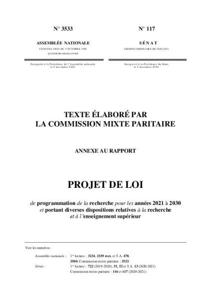 Texte LPR issu de la Commission Mixte Paritaire