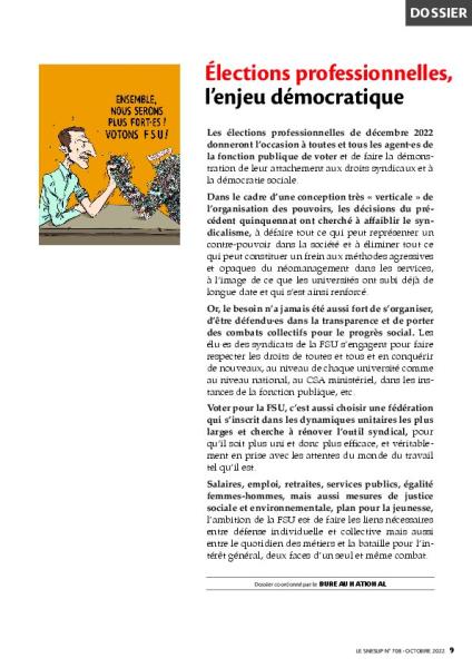 Dossier élections professionnelles - Mensuel du SNESUP-FSU