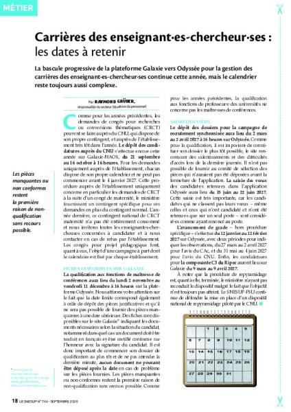 Carrières des enseignant·es-chercheur·ses : les dates à retenir